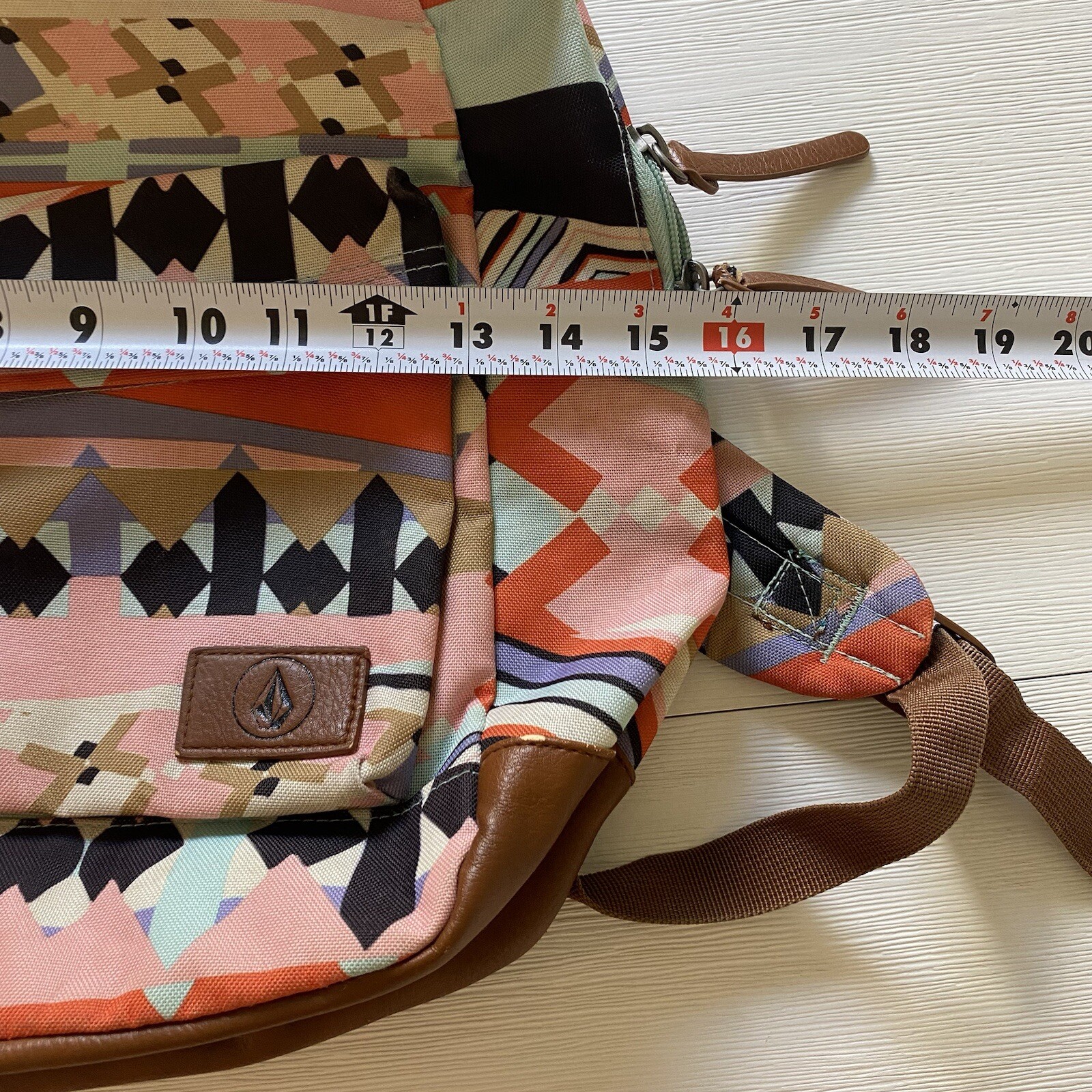 Volcom Backpack 16”x16” 2 Pockets Study Surf Snowboard Skate Zippers Adjustable