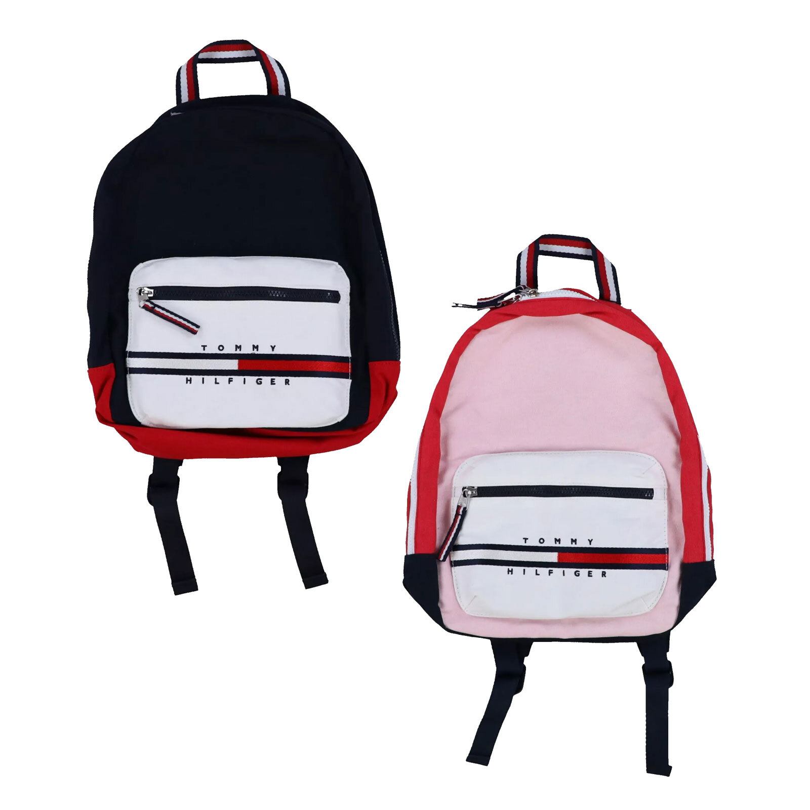 Tommy Hilfiger Backpack Canvas Small Book Bag Colorblock Logo School Travel New