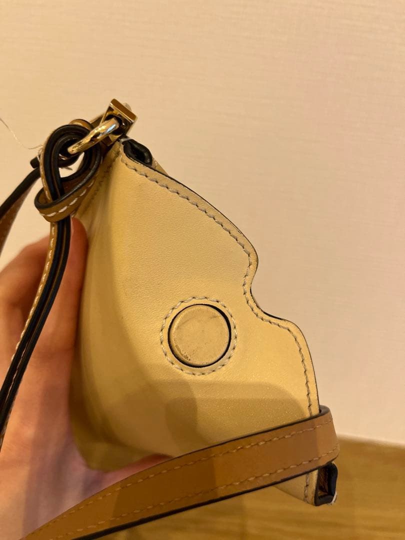 Loewe Gate Pocket Pochette Shoulder Bag Beige Ivory w/dustbag Card 8x18cm