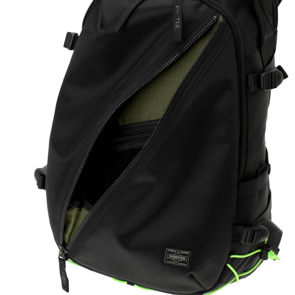PORTER THINGS BACKPACK Black with Fluorescent FIDLOCK Nylon 32 x 50 x 20cm