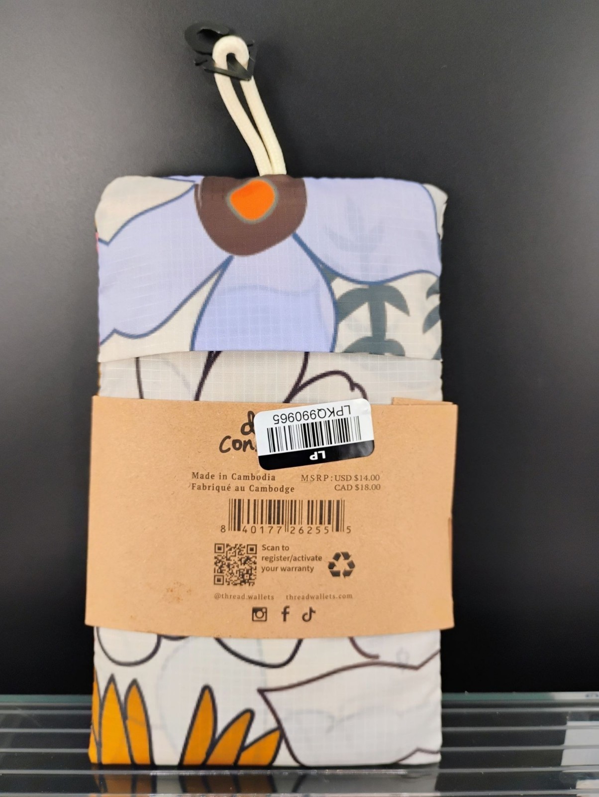 Thread Reusable Self-Packing Market Tote Daisy Print Eco-Friendly