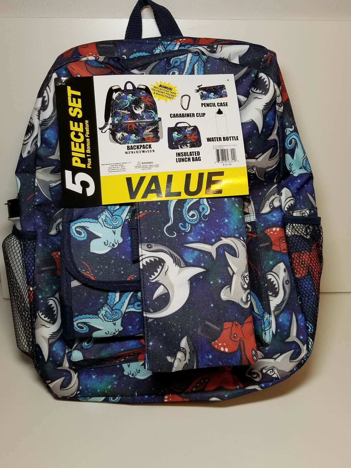 Reboot Sharktopus 5-in-1 Backpack Children School Set