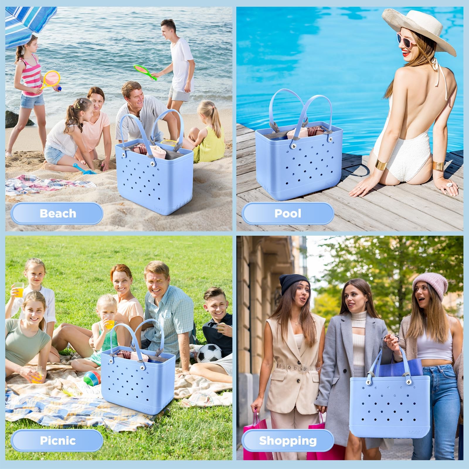 OUTXE Beach Bag Organizer Compatible with X Large Bogg X-Large, #1-Gray