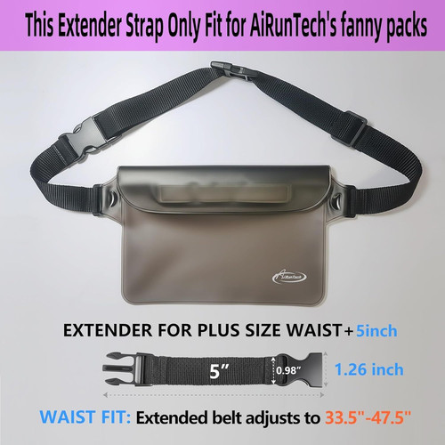 AiRunTech Extender Belt Adjustable Strap for Waterproof Fanny M-5 inches
