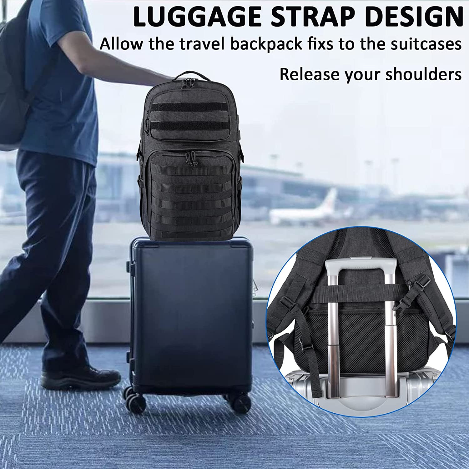 17 Inch Laptop Backpack, Large TSA Tactical Backpack for Men | Military