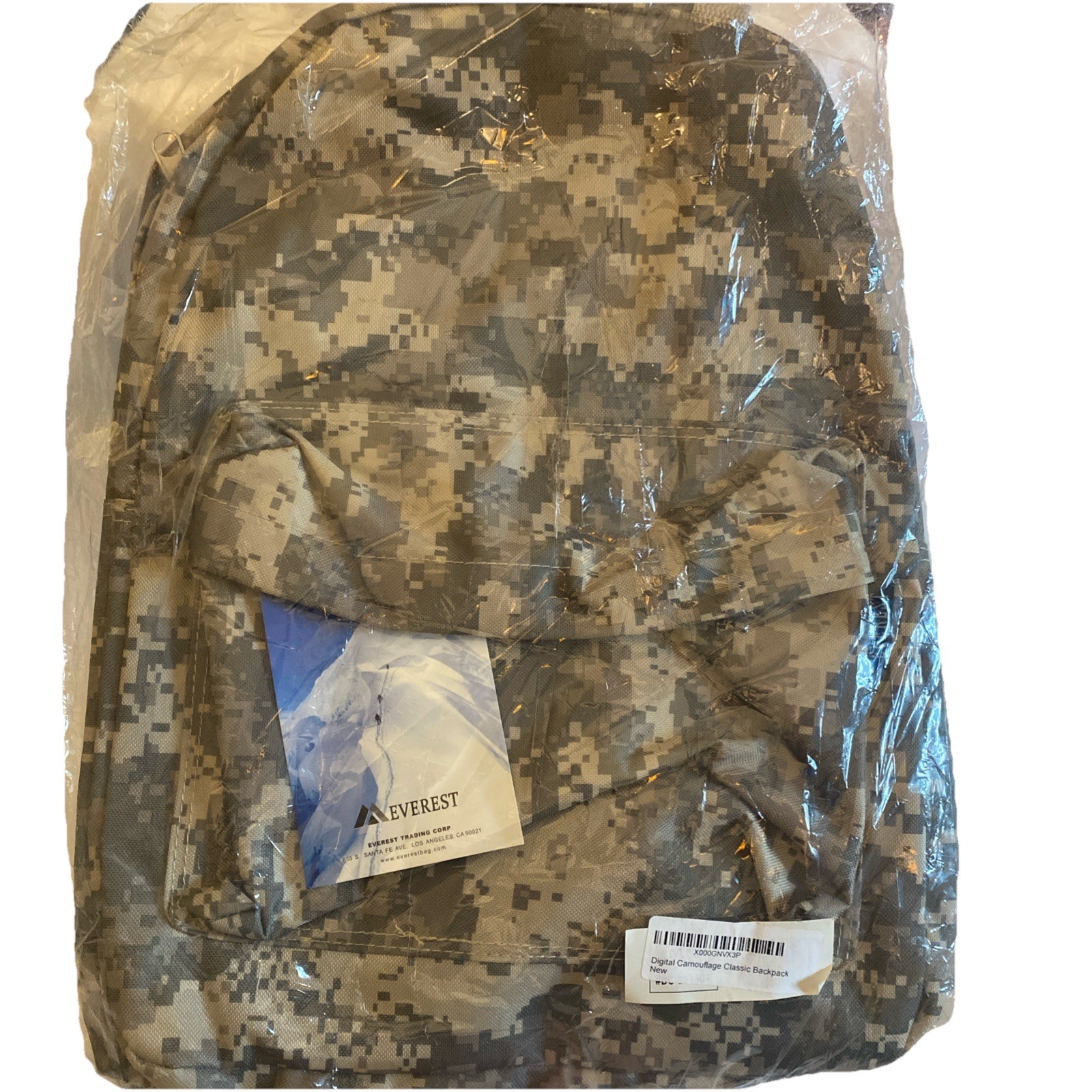 EVEREST Digital Camouflage Fatigue CAMO CLASSIC BACKPACK NEW Sealed