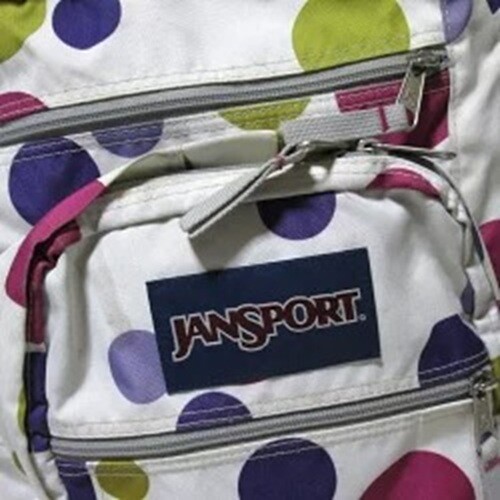 Rare Discontinued JANSPORT Dot Backpack Polka Dot Pattern Rucksack Bag Casual