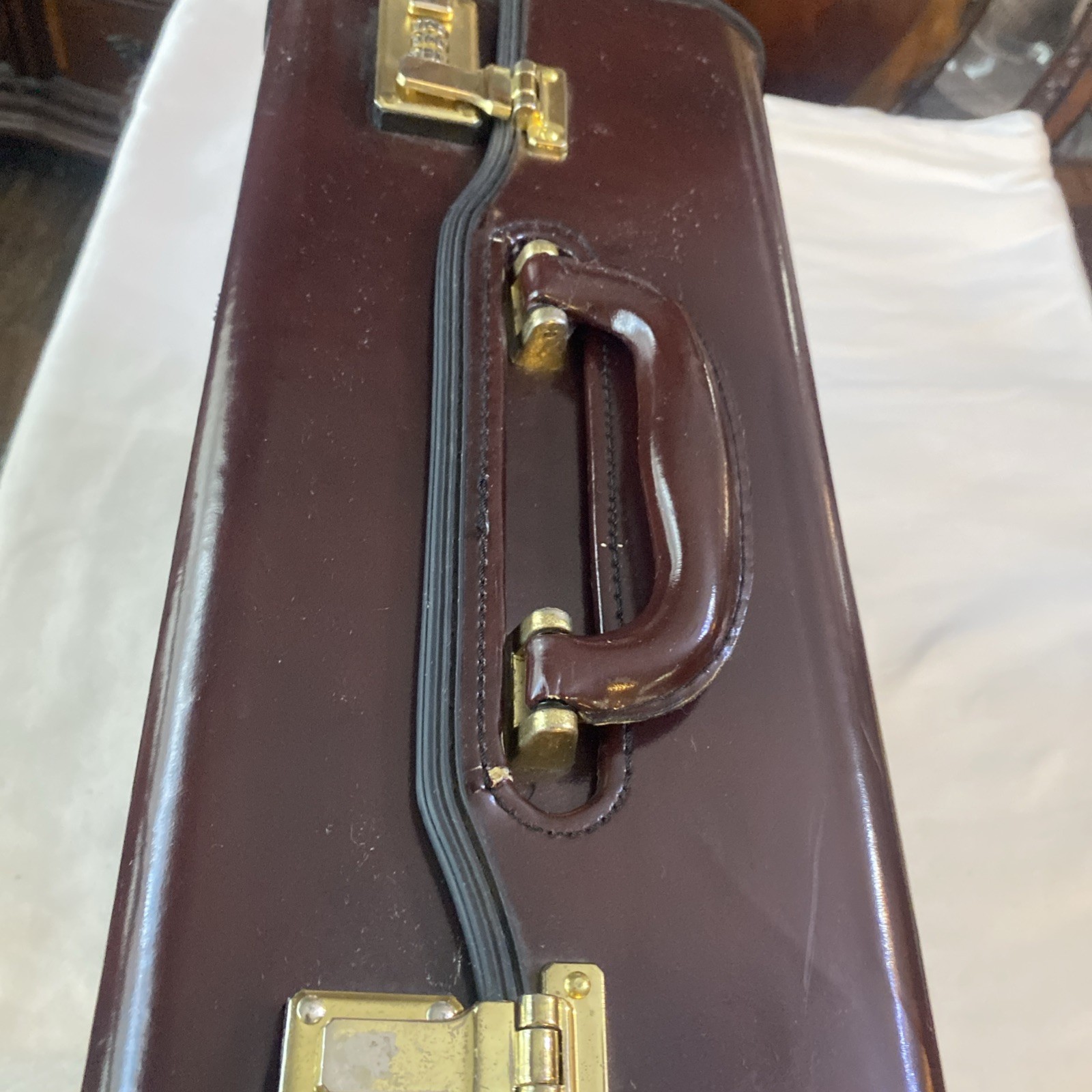 Vintage Business Class Burgundy Hard Shell Attache Briefcase Combination Lock