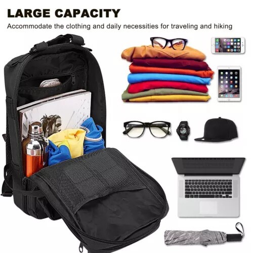 35L Military Black Tactical Backpack Rucksack Camping Hiking Bag Outdoor Travel