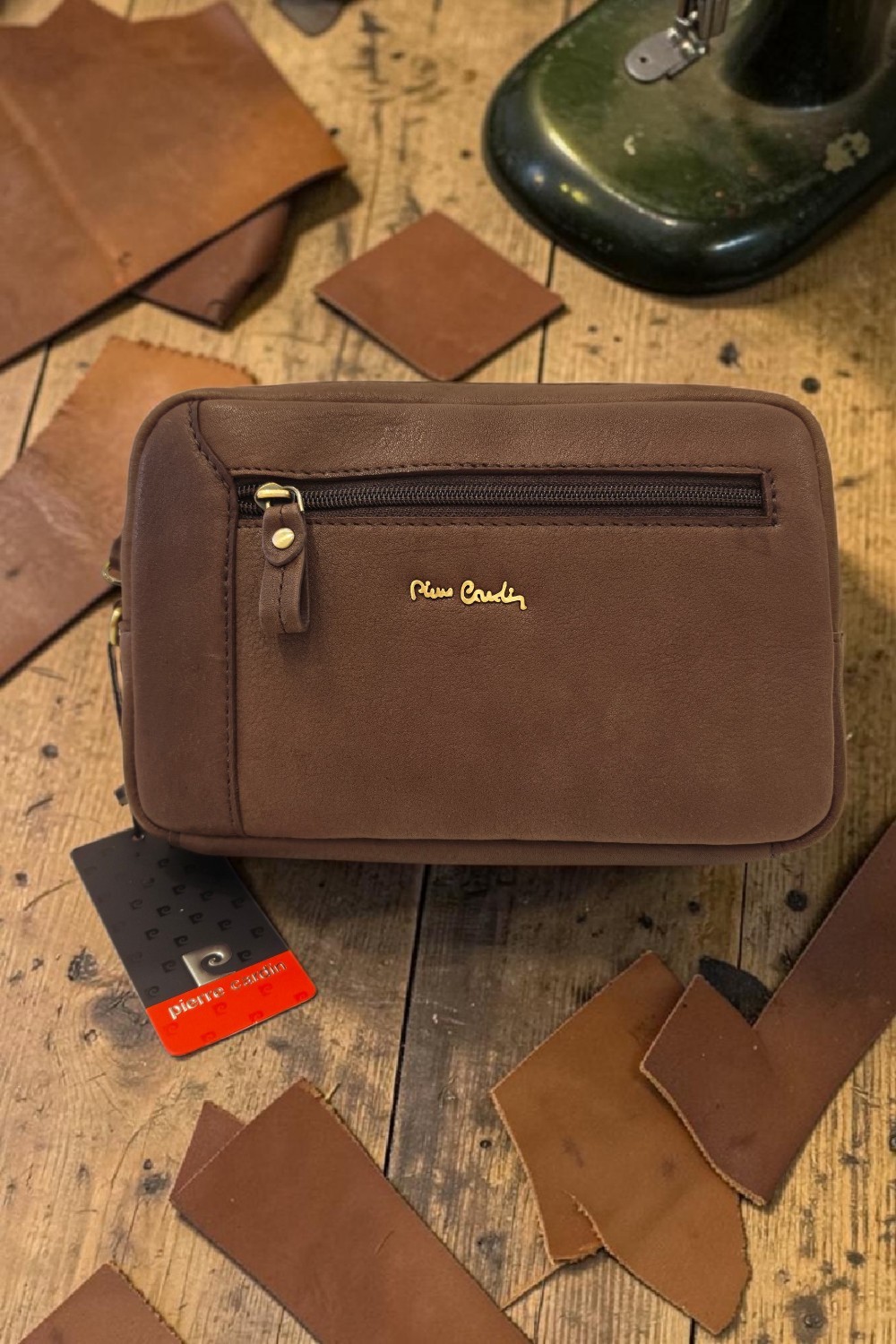 Pierre Cardin Luxury Men’s Genuine Leather Head Moro Bag Made in Italy