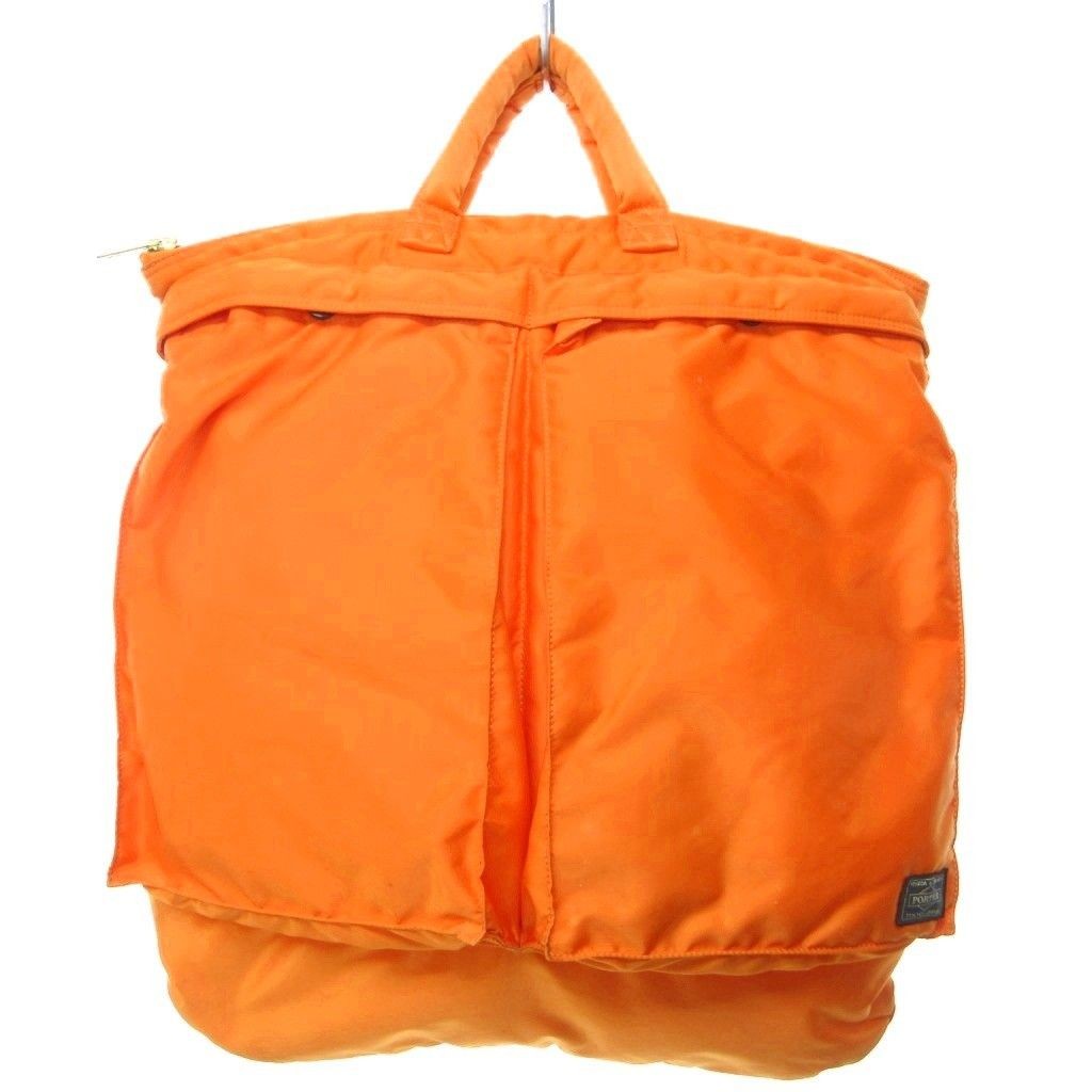 Authentic Yoshida Porter Helmet 80th Anniv Shoulder Bag 48cm Orange zippers