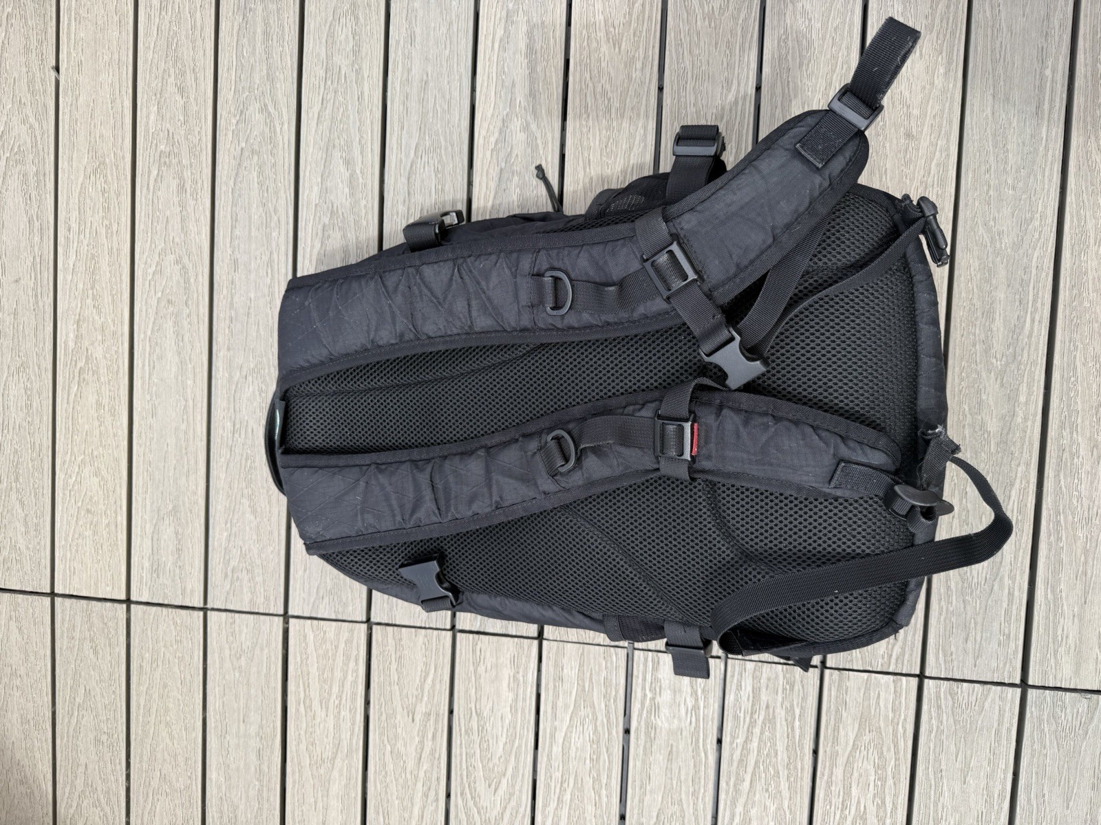 Supreme SS18 Reflective Backpack Black Spellout Beat See Pics