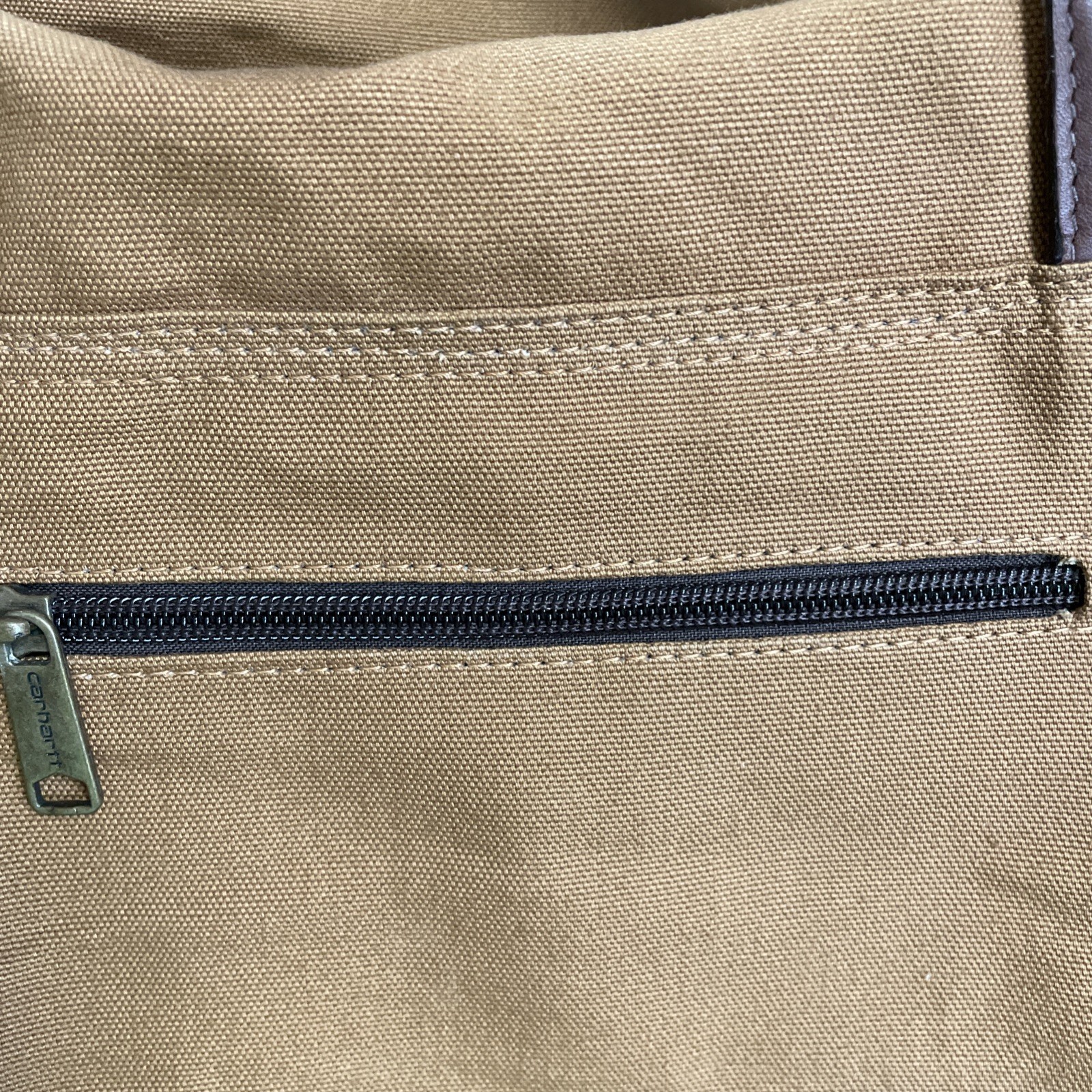 Carhartt Bag Made In USA 125th Anniversary Duffel Duck Leather Brass 18×10.5×10”