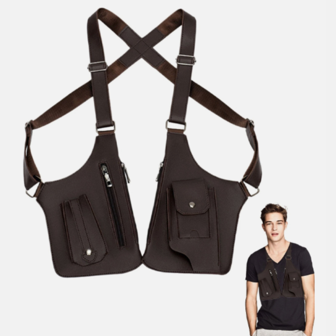 Adjustable Anti-Theft Underarm Shoulder Bag PU Leather Wallet Holster Bag