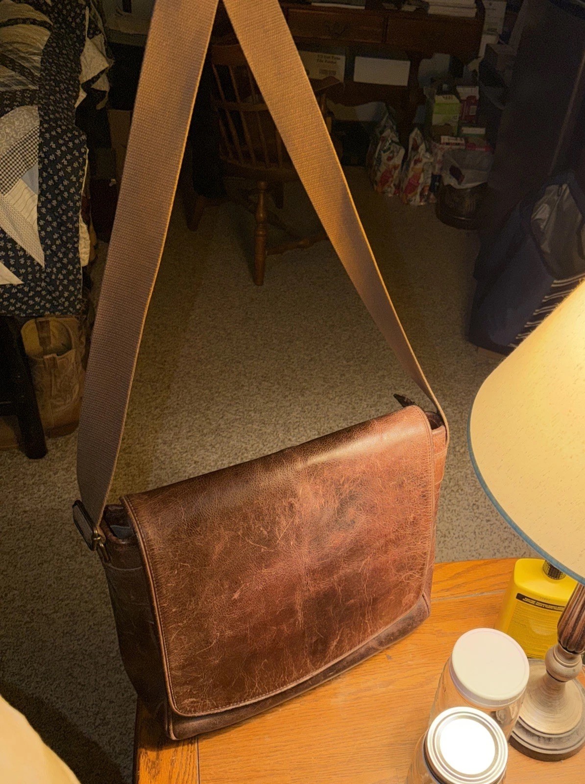 LEATHER MESSENGER BAG w/SHOULDER STRAP – BUFFALO JACKSON TRADING CO. ROOSEVELT