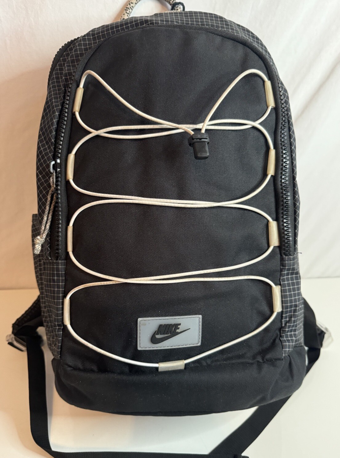 Nike Backpack School Travel Hiking Adjustable Straps Black Checkered