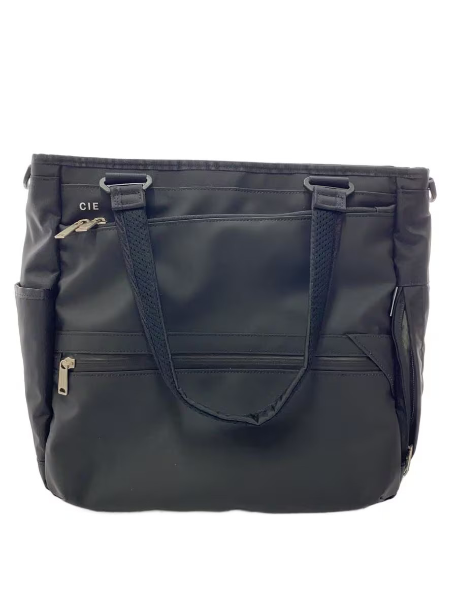 CIE 2-way Tote Bag, Polyurethane, Black (Plain), 021809