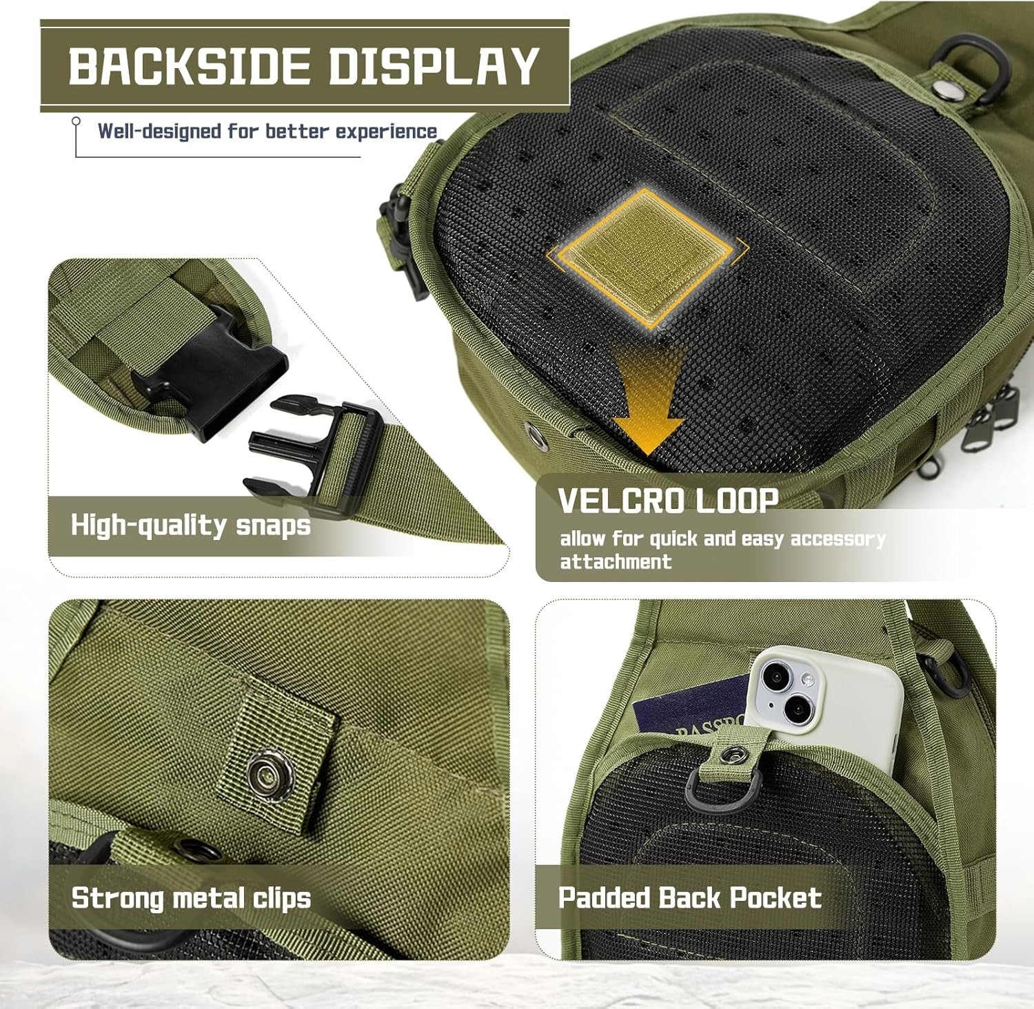Mens Backpack Tactical Sling Shoulder Bag Molle Travel Chest Pack Outdoor Hiking