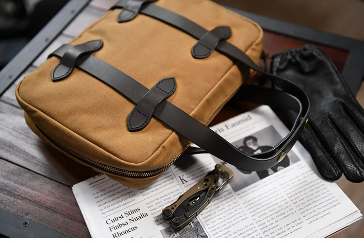Oil Waxed Canvas Small Briefcase Size 31*22*7cm Casual Handheld Bag