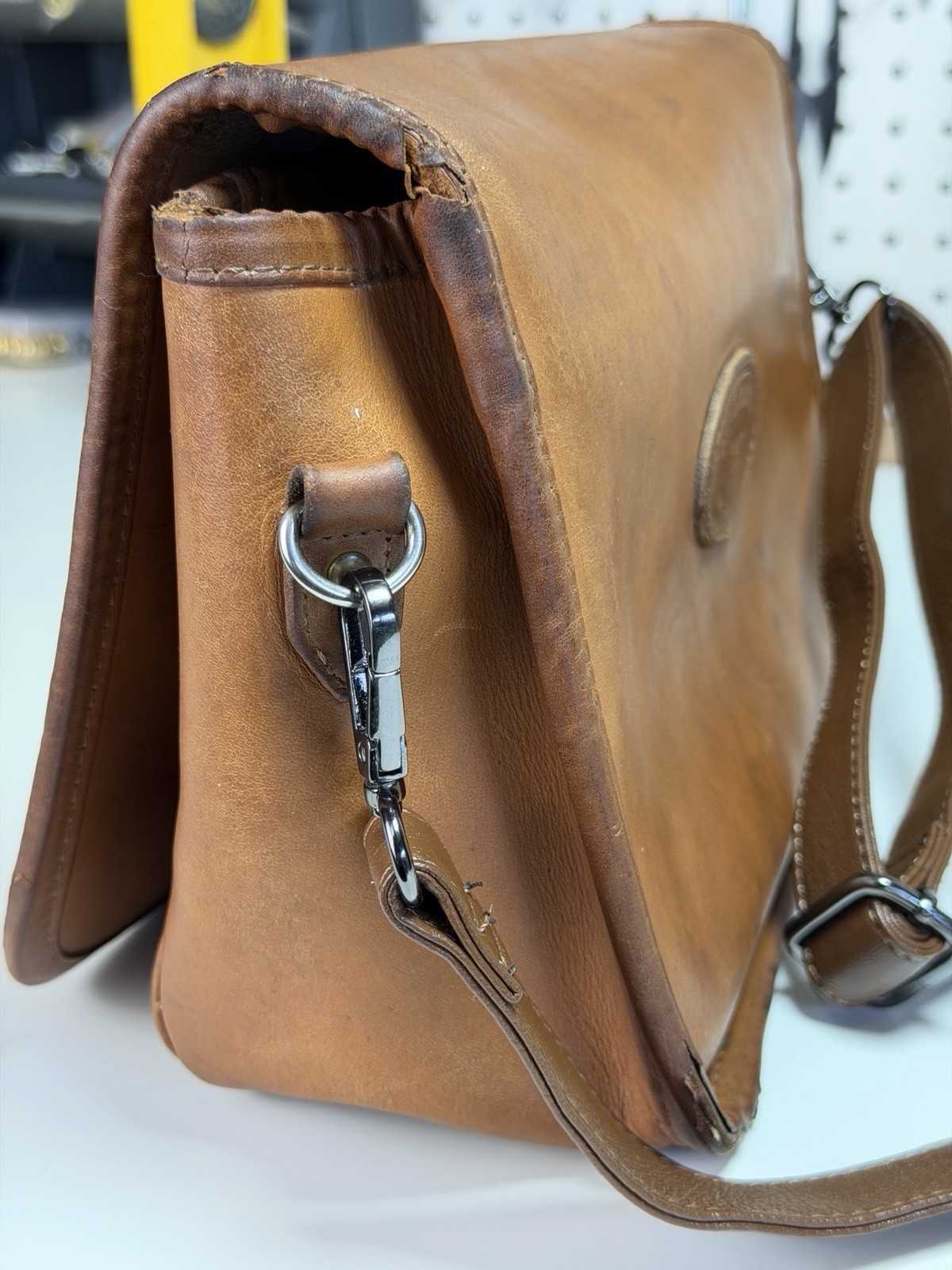 King Ranch Top Leather Small Bag Brown Crossbody Western USA.