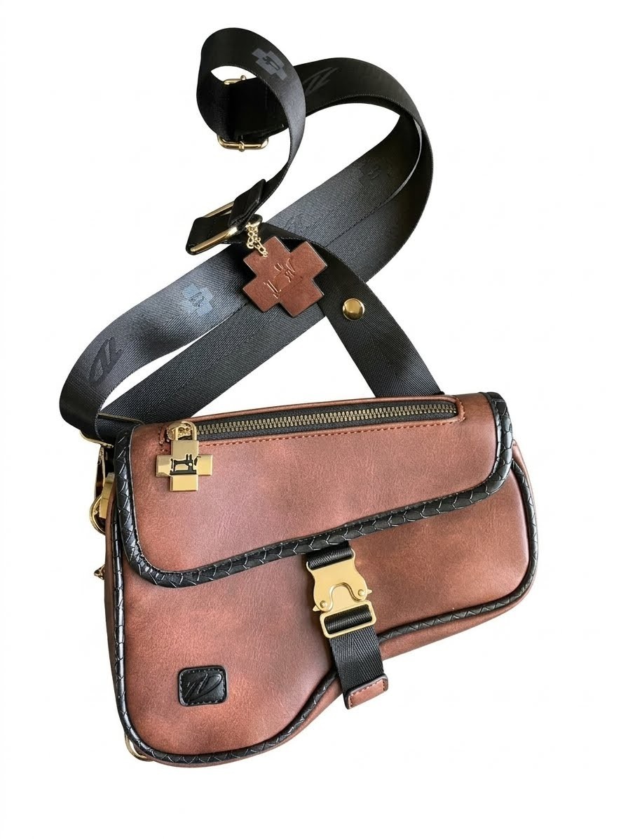Tony Dennis Experience V1 Hammer Bag Brown Vegan Leather Crossbody NOS Techwear