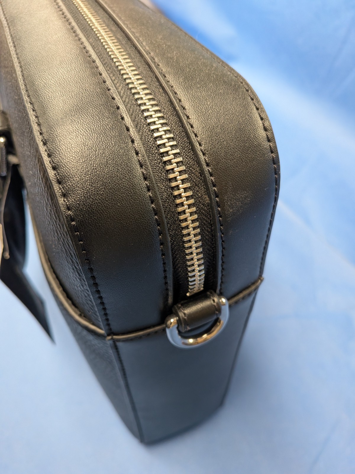 MICHAEL KORS Mens Mason Explorer Leather Laptop Briefcase Black Shoulder Strap