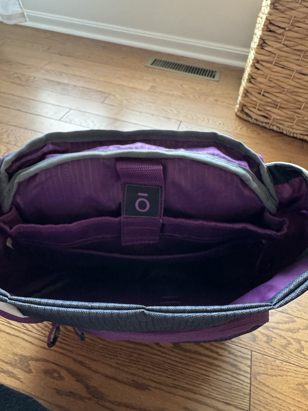 Doterra Backpack Gray Purple White Adjustable Straps Zippered Pockets Rare Large