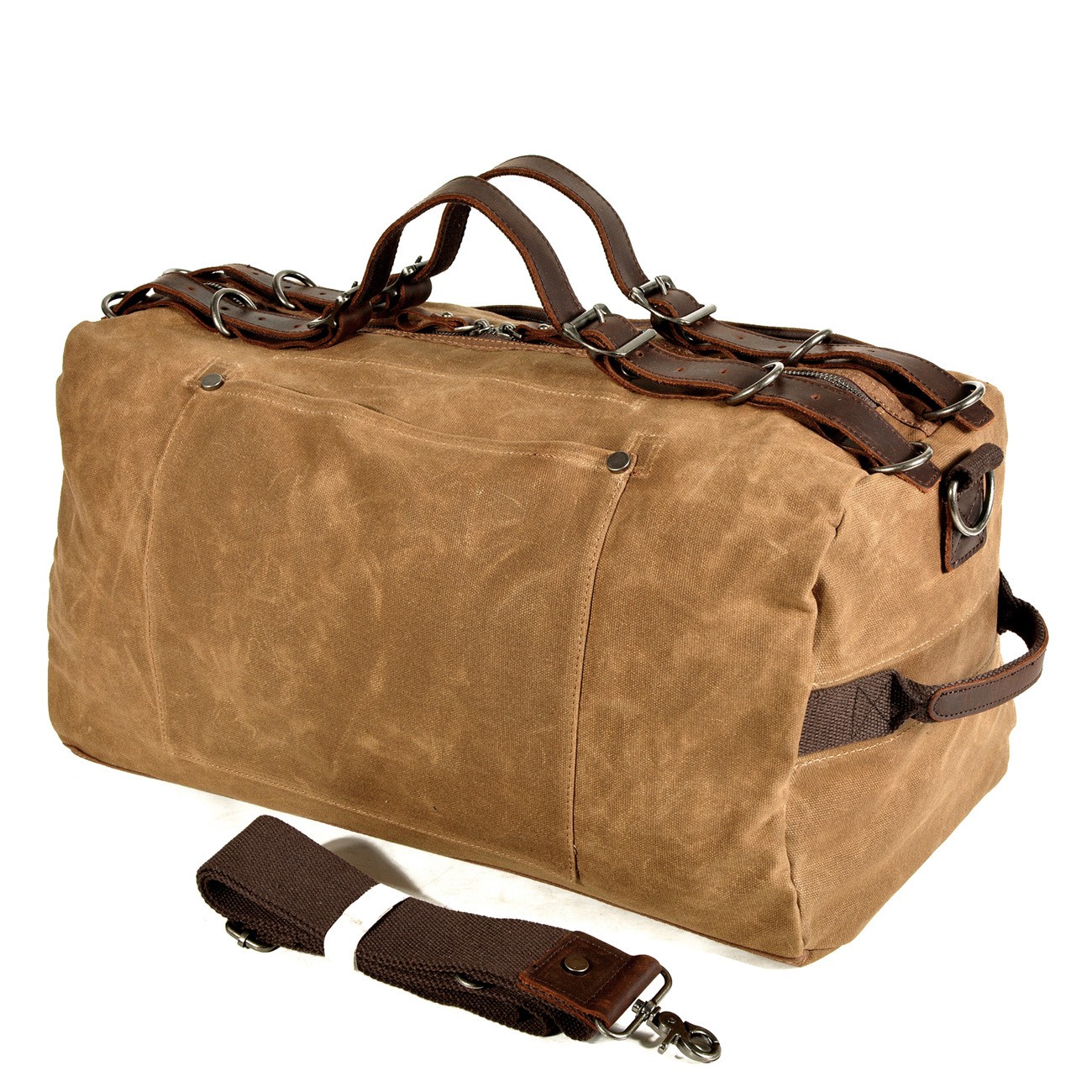 American Thick Oil-Wax Canvas Single-Shoulder Handbag Sports Travel Men