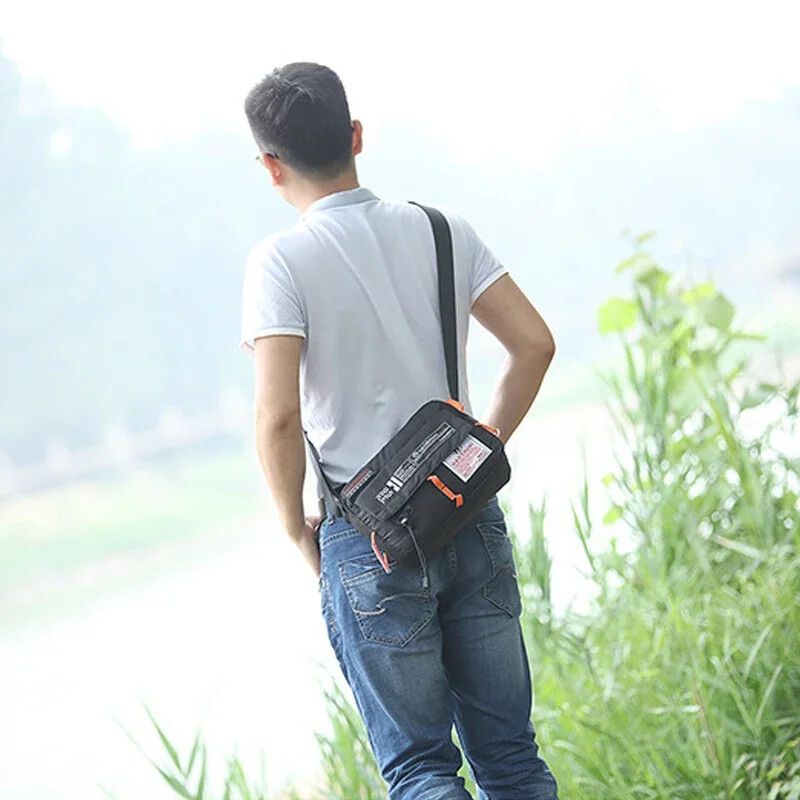 Waterproof Men Bag Single Shoulder Bag Nylon Satchel Crossbody Bag Handbag