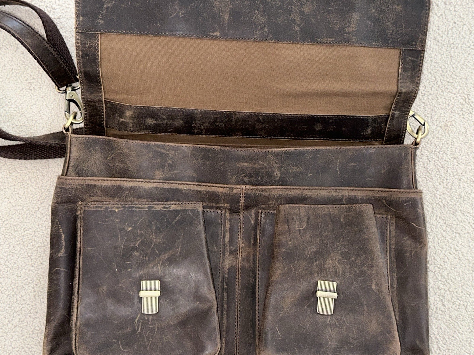 Komalc Passion Full Grain Leather briefcase 16” Laptop Messenger Bag Men/woman