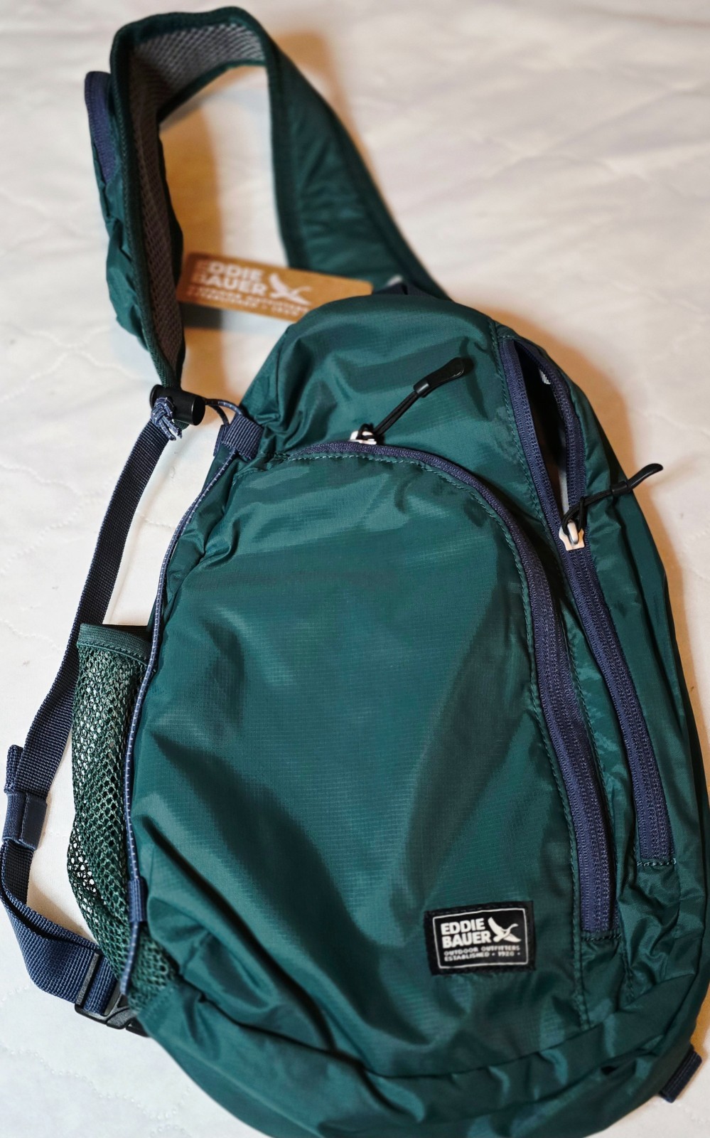 Eddie Bauer Green Nylon Sling Backpack