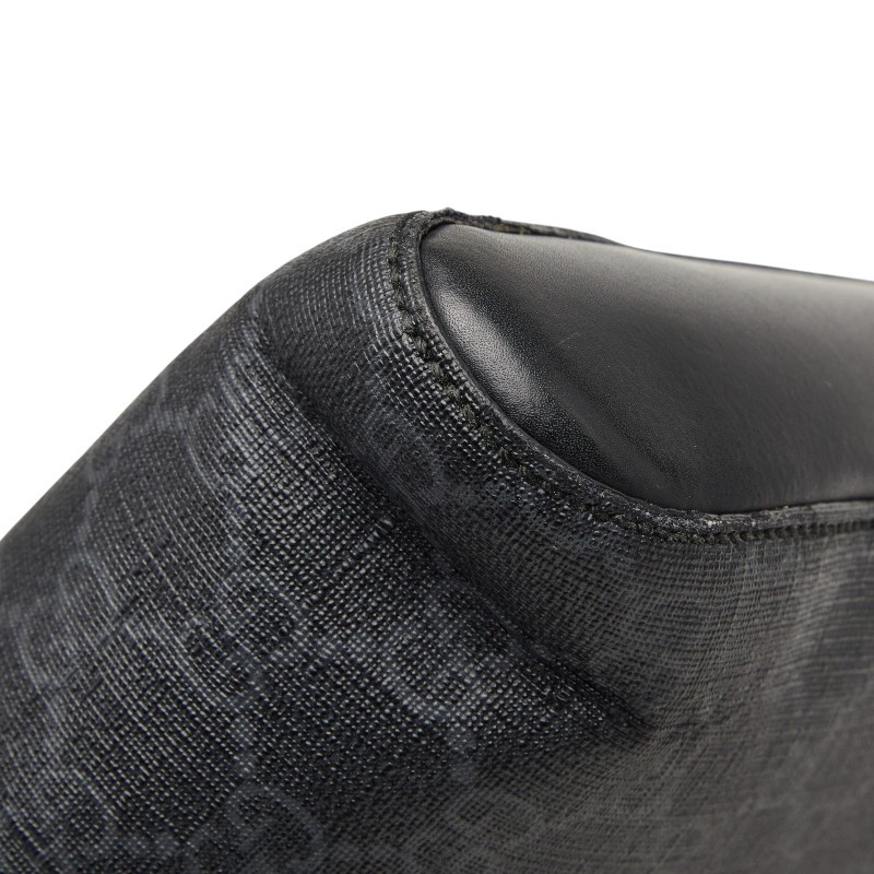 Gucci GG Supreme Crossbody Shoulder Bag 474137 Black PVC Leather Used