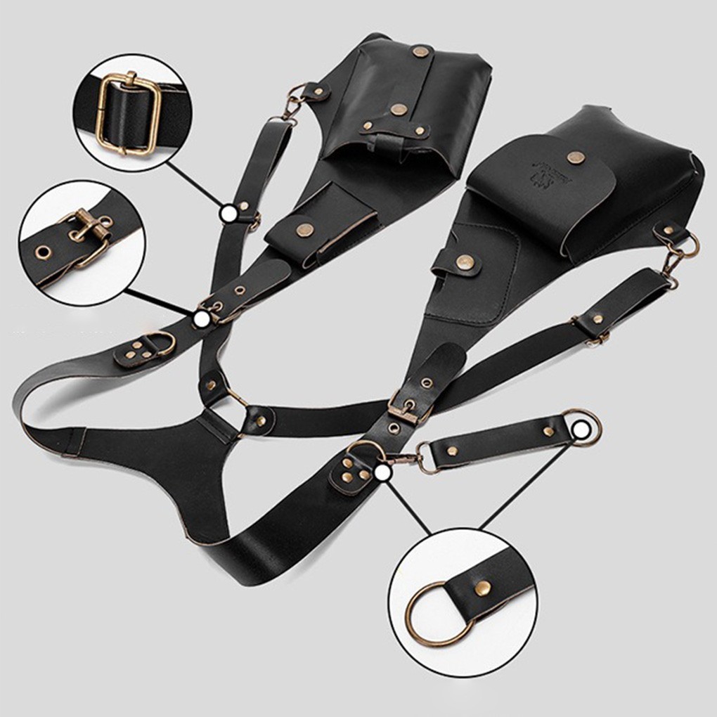 Mens Adjustable Anti-Theft Underarm Shoulder Bag PU Leather Wallet Holster Bag