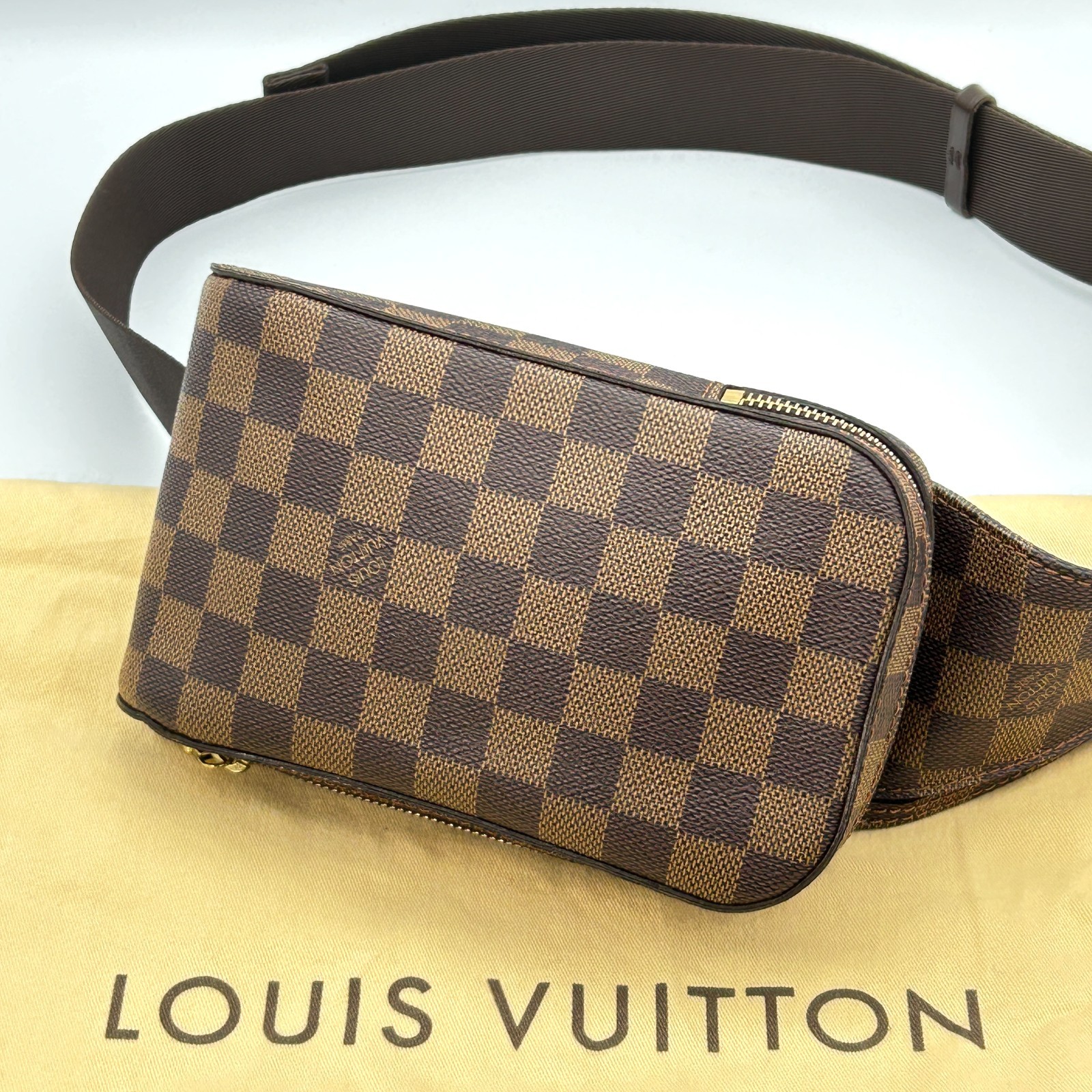 Louis Vuitton Geronimos Crossbody Damier Ebene Shoulder Bag Belt Body LV Japan