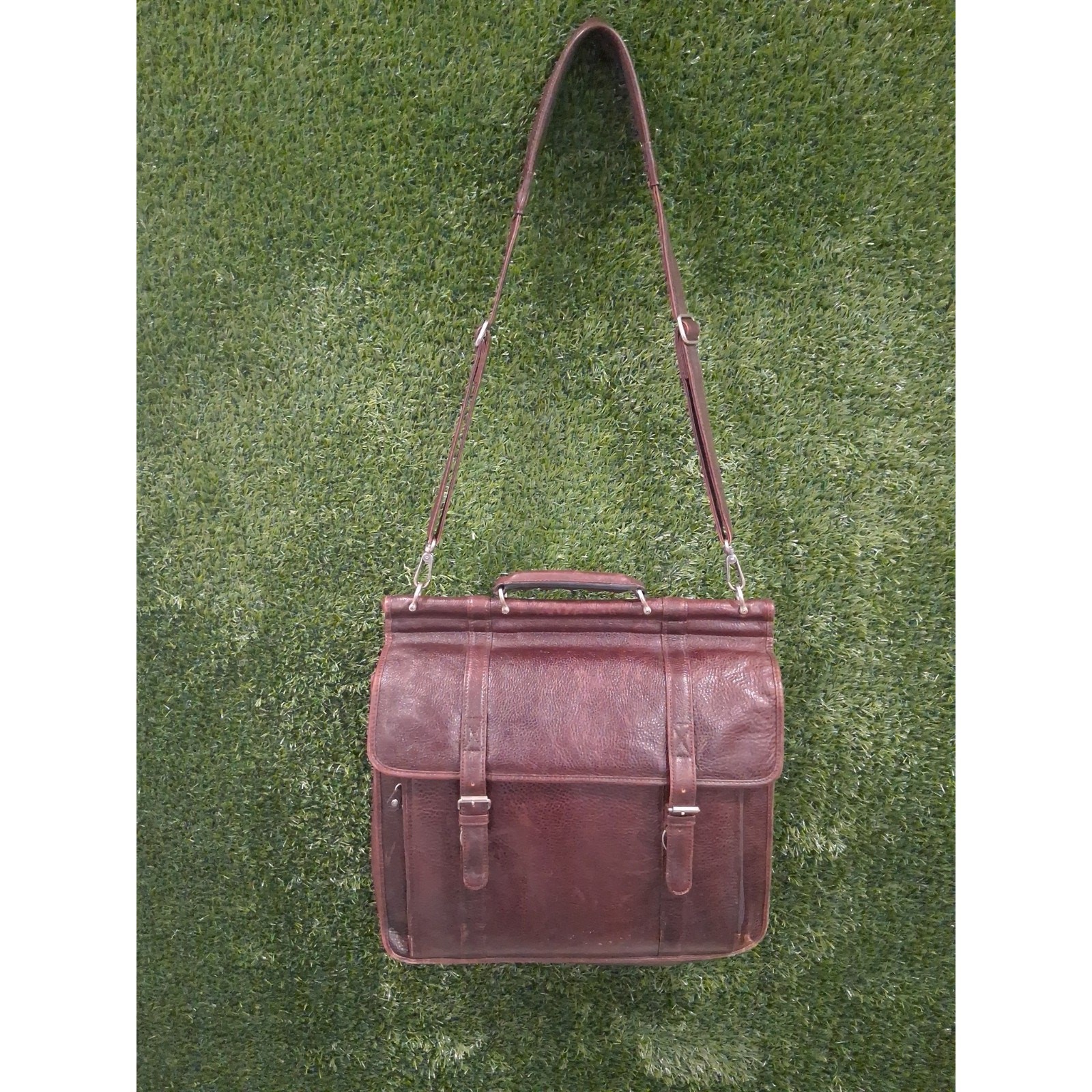 RARE VTG Wilsons Leather Pelle Studio Briefcase Messenger Bag 90s Dark Academia