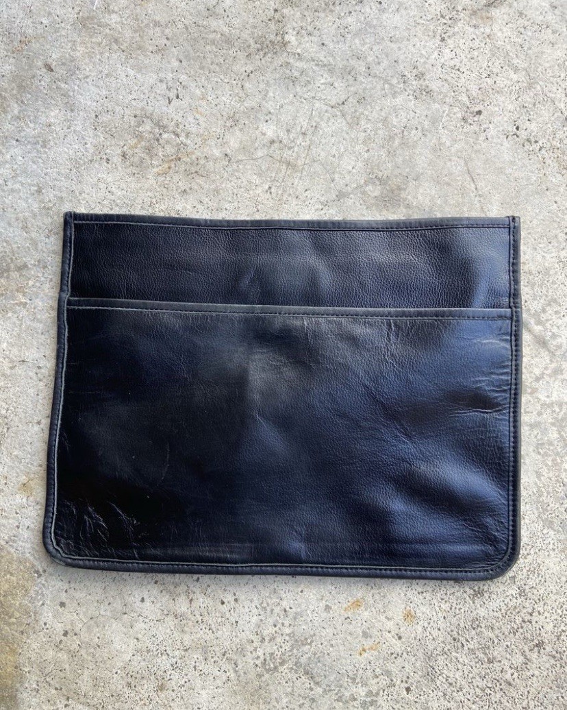 Thom Browne Pebble Grain Leather Tablet Clutch Bag