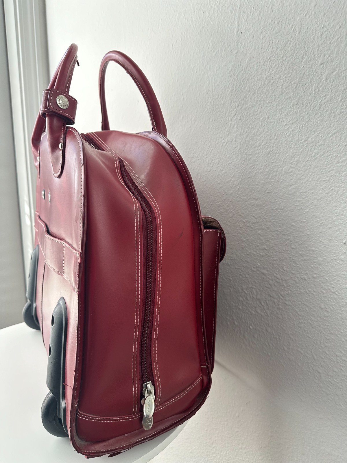 McKlein Edgebrook 15 in. Rolling Laptop Briefcase Red
