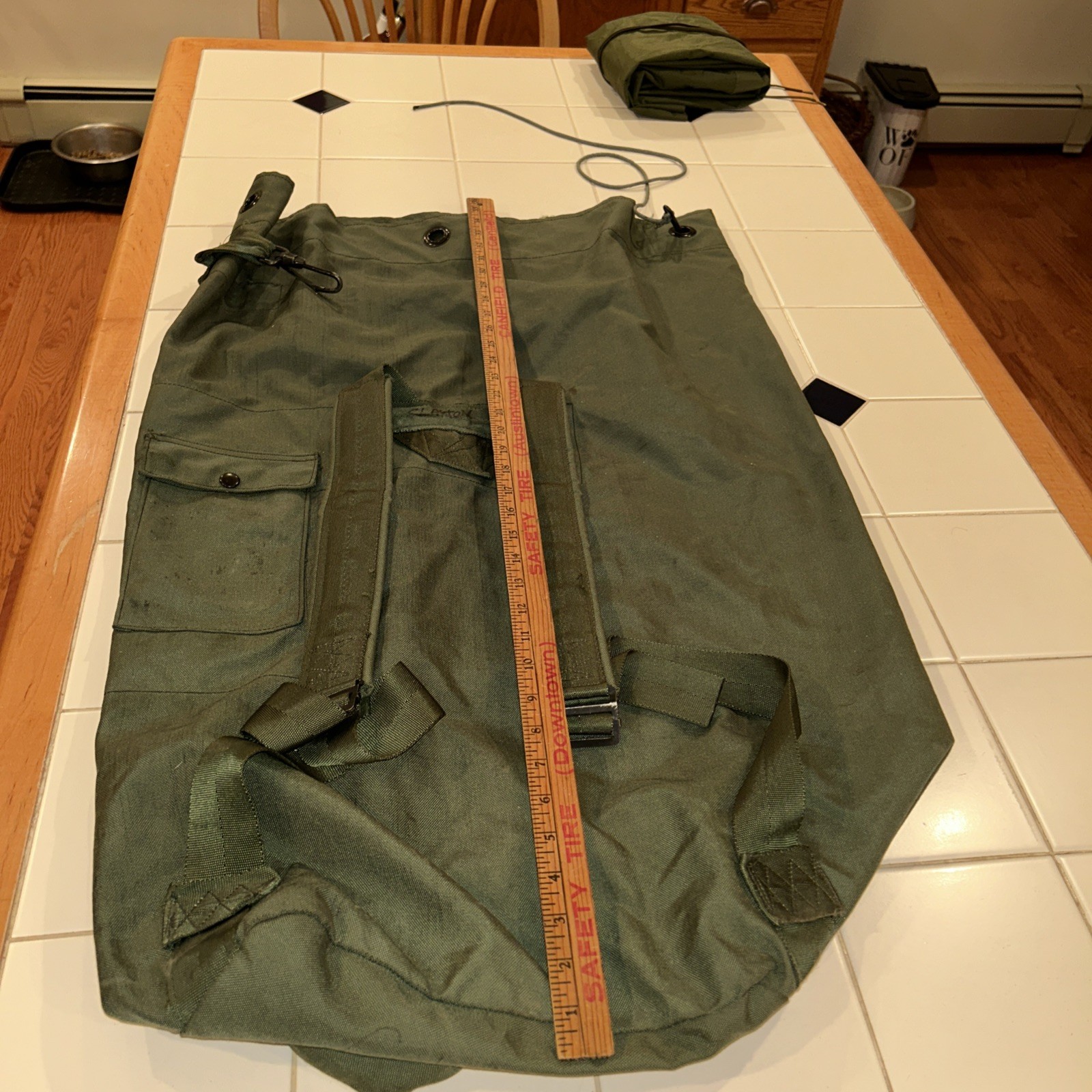 Vintage Military Style Green Gear Bag – US Issue,Preowned,Army Issued,Clean,GUC
