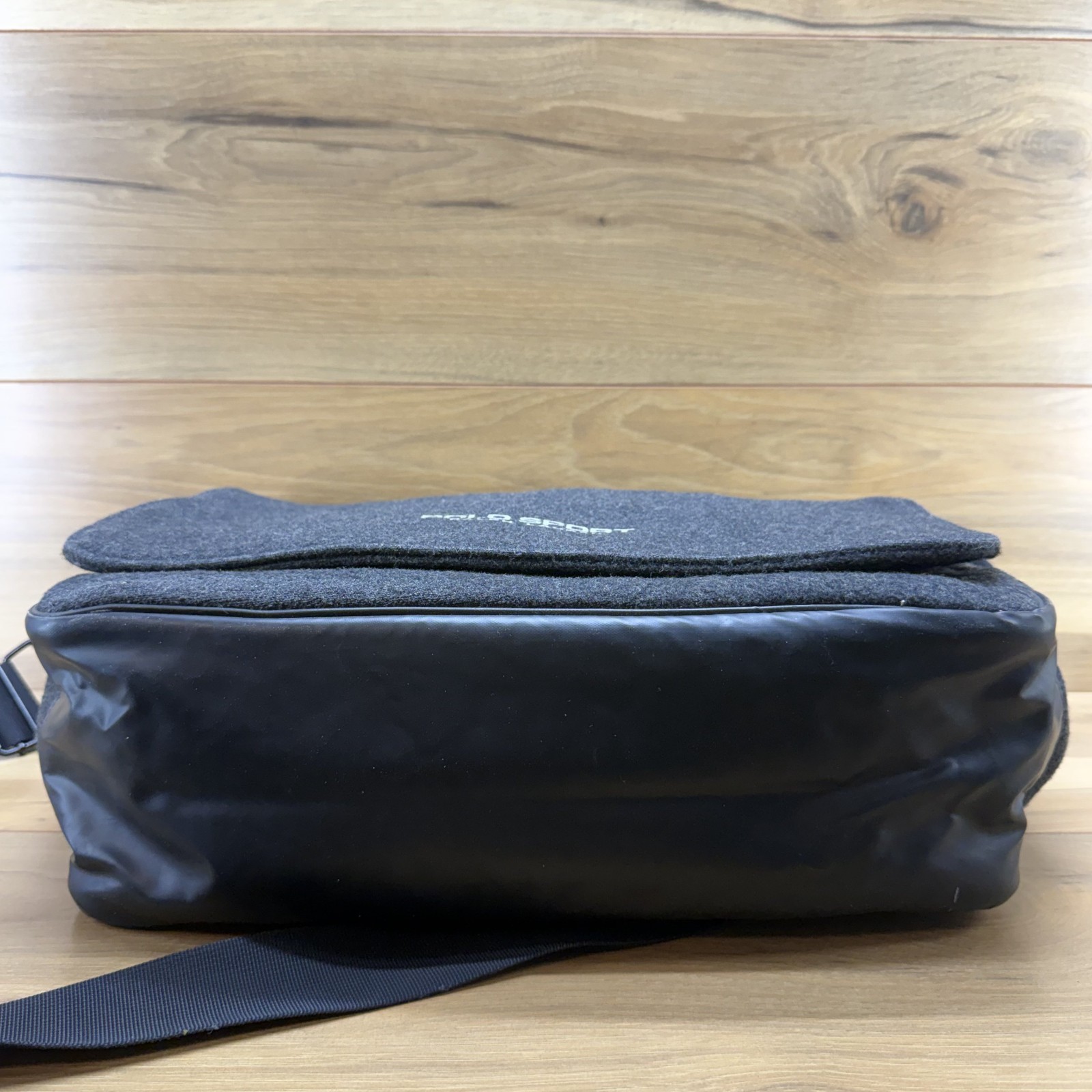 Vintage 90’s Y2K Polo Sport Ralph Lauren Felt Charcoal Messenger Bag Crossbody