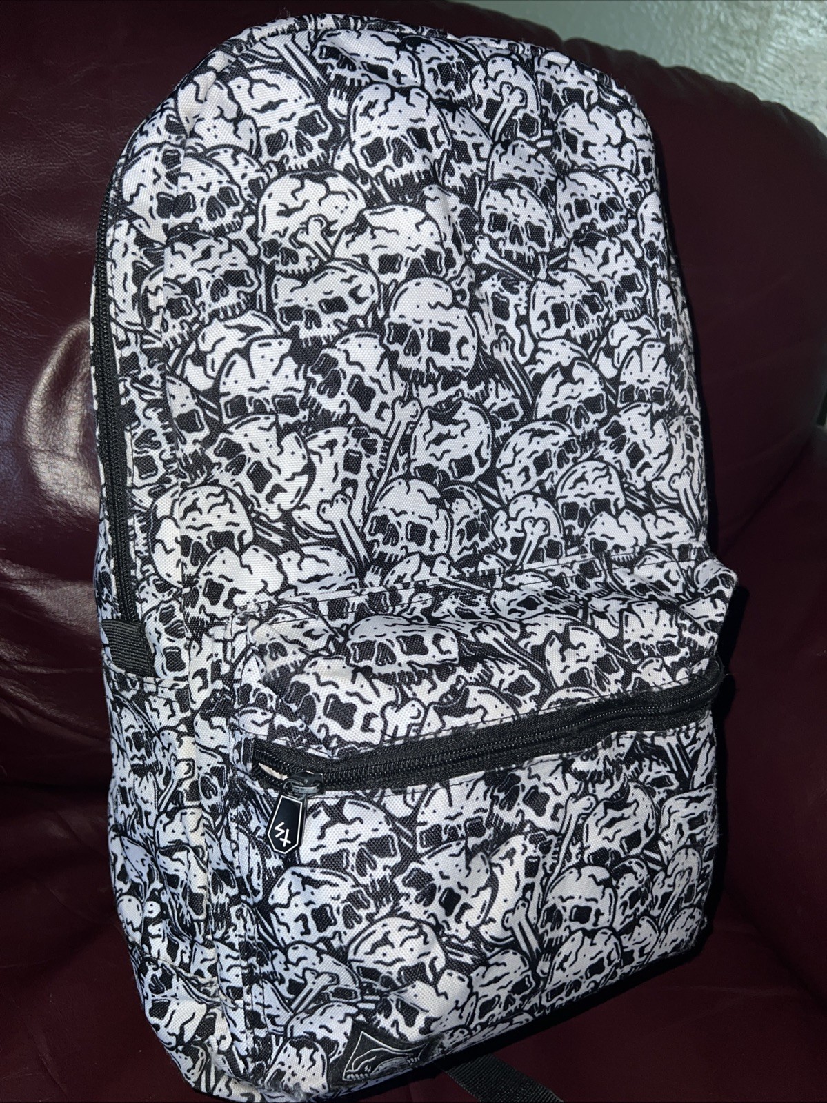 Lurking Class by Sketchy Tank Skulls Black & White Backpack