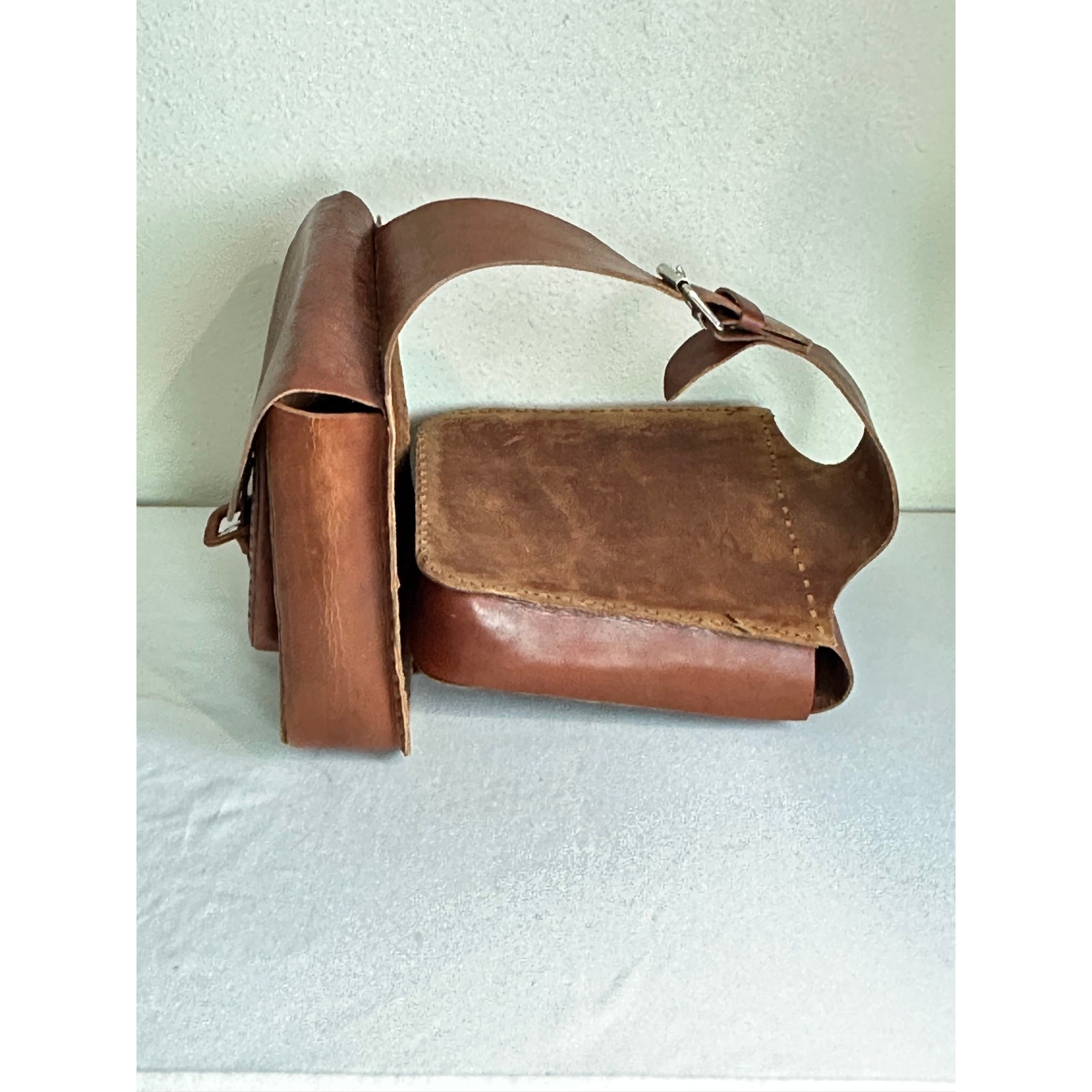 Fargo Chuupul Handmade Full Grain Leather Double Saddlebag Shoulder Field Bag