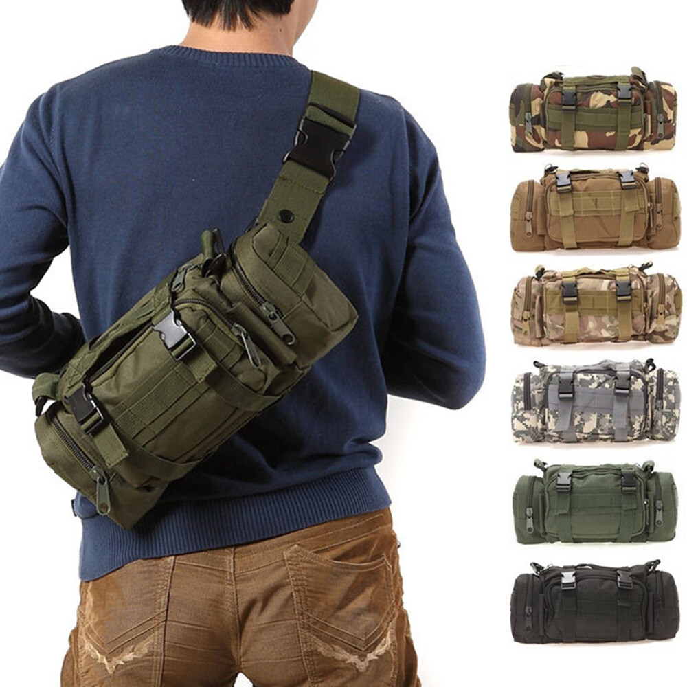 Outdoor Hiking Travel Camera Sling Pack Camouflage Tactical Molle Shoulder Bag