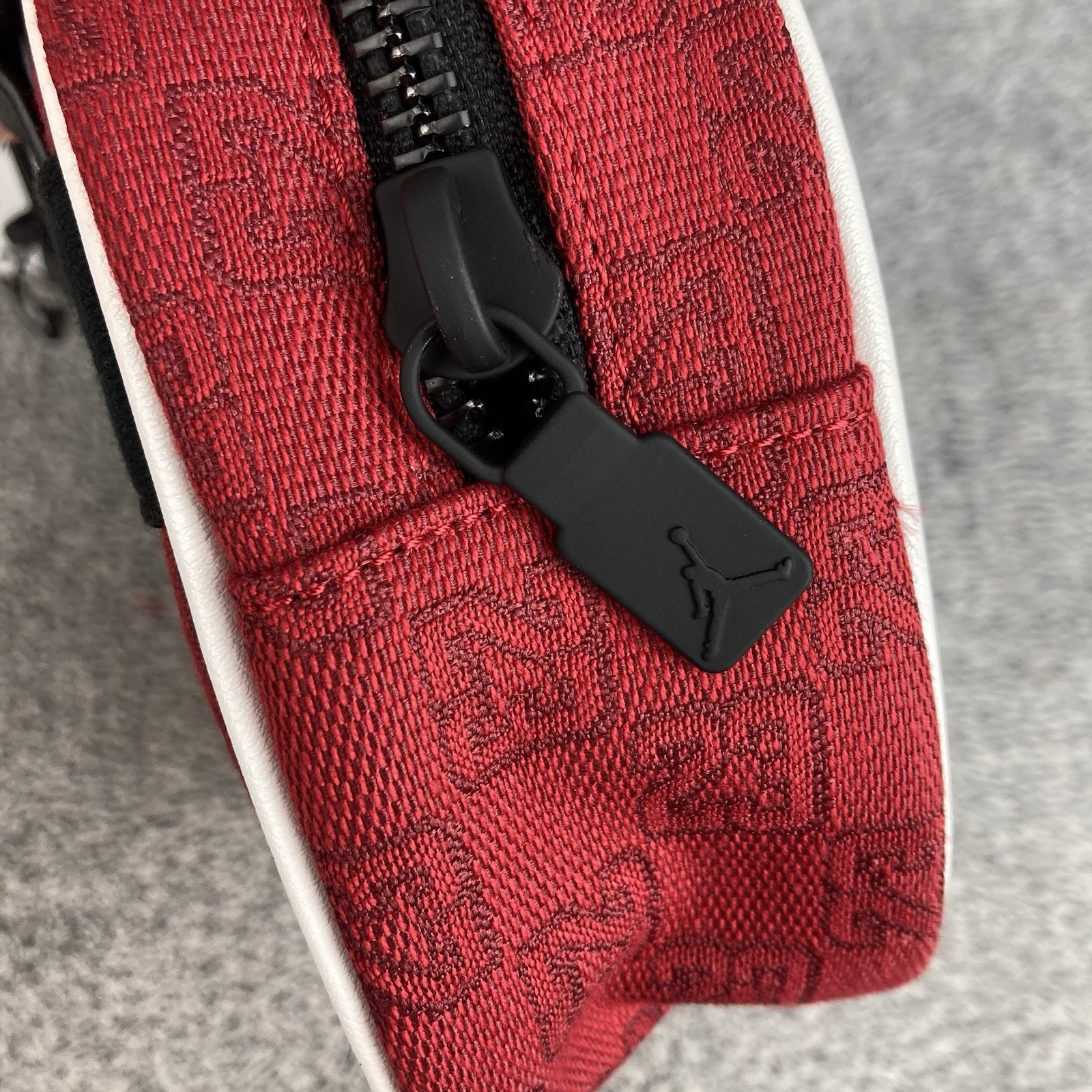Nike Jordan Monogram Camera Bag Original 1.5L Varsity Red Black Allover Woven