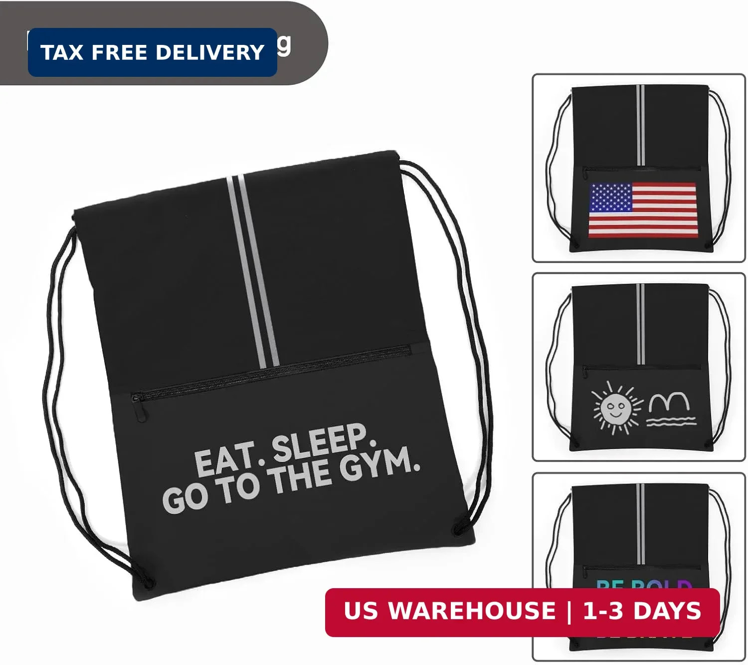 Drawstring Backpack Sports Gym Bag, Draw String Back Bag for Men Women, Lightwei