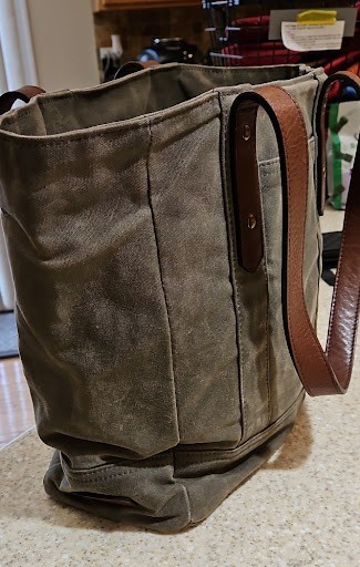 Tecovas Distressed Waxed Canvas Weekender / Commuter Travel Bag in the Moss Gree