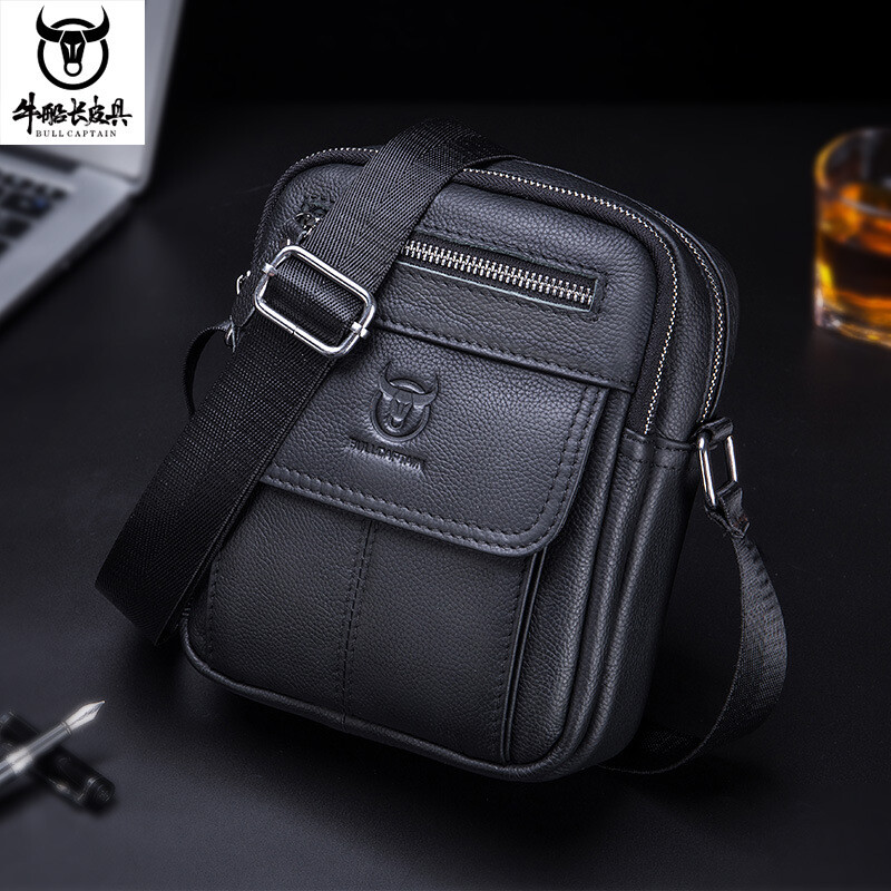 Retro cowhide leather men’s single shoulder crossbody bagmultifunctional satchel