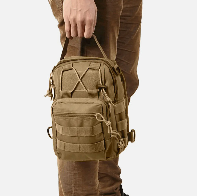 Mens Backpack Tactical Sling Shoulder Bag Molle Travel Chest Pack Outdoor Hiking