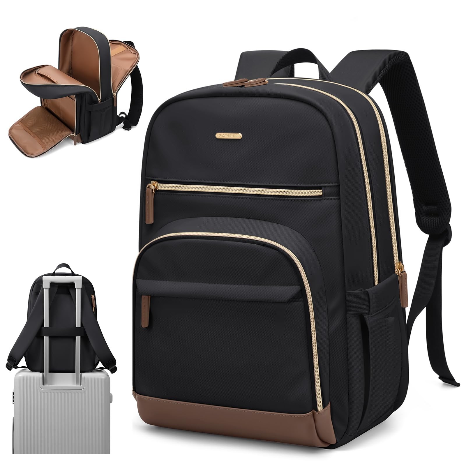 Apricot Laptop Backpack, Women, 16 Inch Notebook, Large Capacity, College