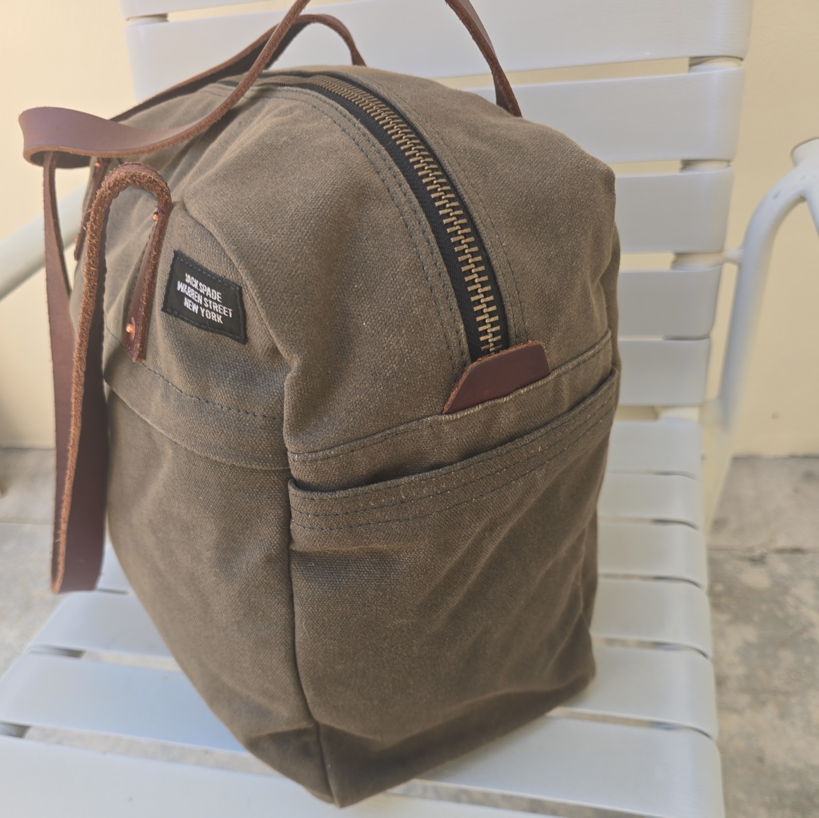 JACK SPADE canvas and leather Handbag .