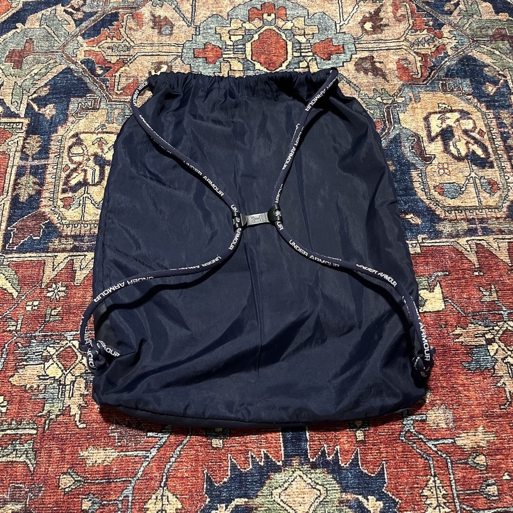 Under Armour Undeniable Water Resistant Drawstring Backpack Travel Gym Bag Navy